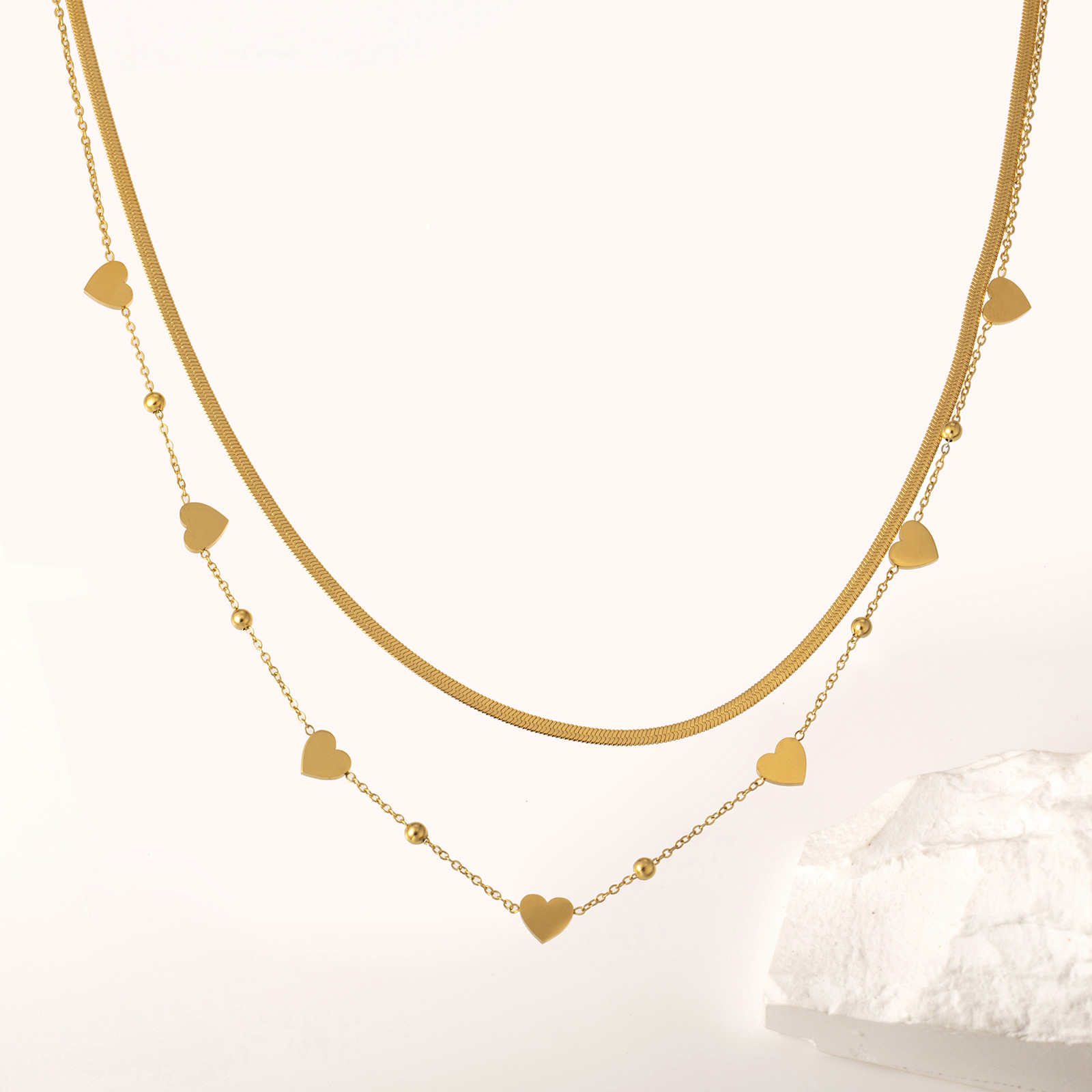 Simple Style Heart Shape Stainless Steel Titanium Steel Plating Necklace 1 Piece