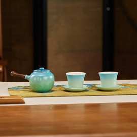 朱炳仁铜 上春山茶礼套装 紫铜壶铜茶盘手工铜壶养生茶壶茶礼套装