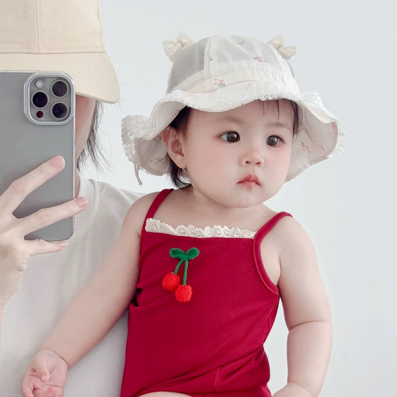 乳児用日よけ帽子、生後数ヶ月の女児用日よけ帽子、幼児用メッシュ通気性フィッシャーマンハット、通気性日よけ|undefined