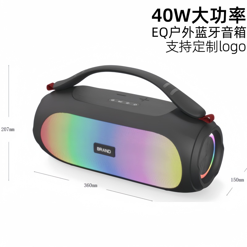 Nuevo 40W de alta potencia Bluetooth audio rgb luz de alta gama subwoofer EQ altavoces Bluetooth al aire libre