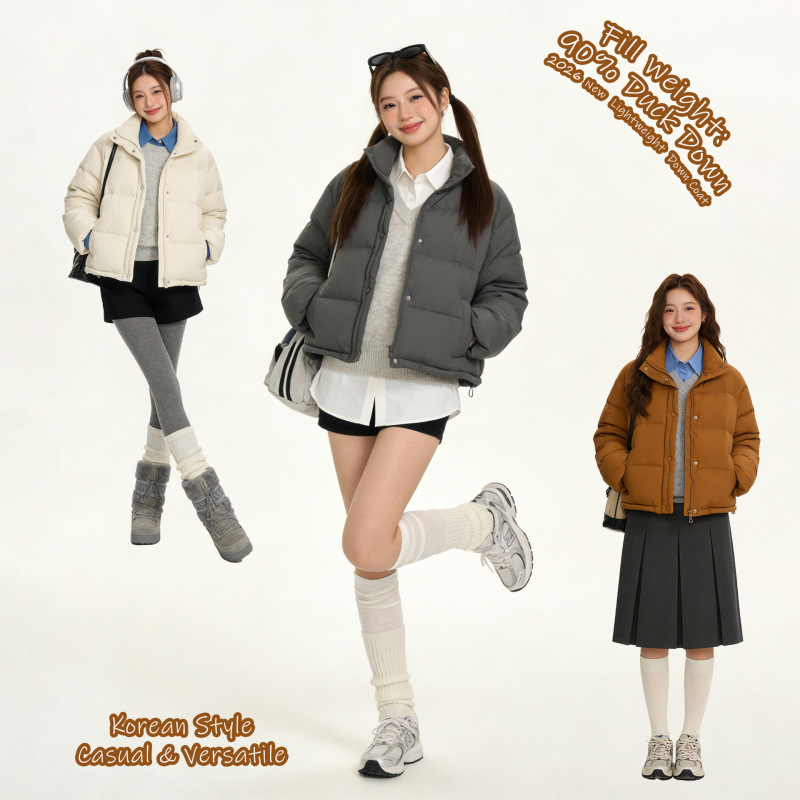 [Off-Season Clearance] Original Korean-Style Warm Jacket for Petite Girls, Early Spring Lightweight Short down Jacket
