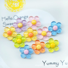 饰品配件批发 冰透小花春季新款手机壳装饰花手工发饰DIY发夹贴片