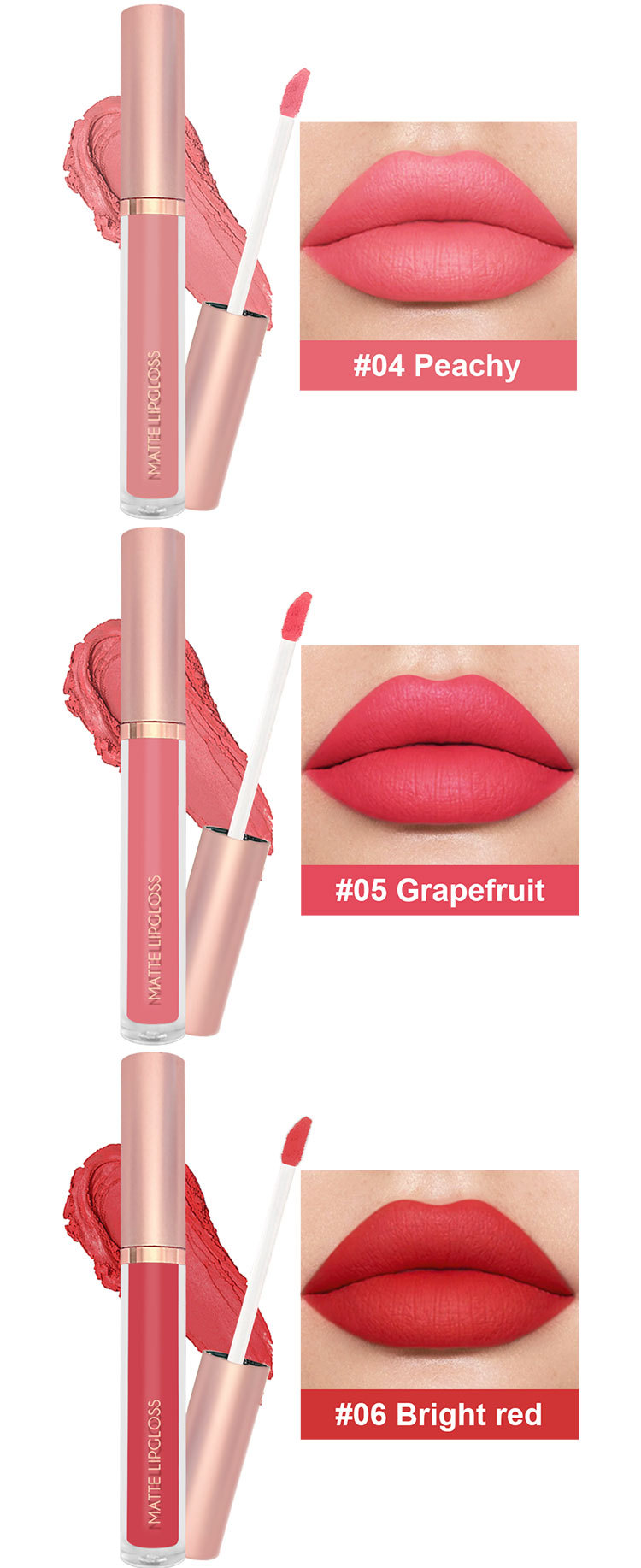 Lip Gloss Set Matte Long Lasting For Students 3 Piece Collection_voghion.com