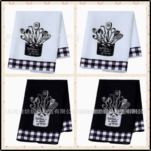 4개입 체크무늬 양말 세트 [검정 2켤레 + 흰색 2켤레]