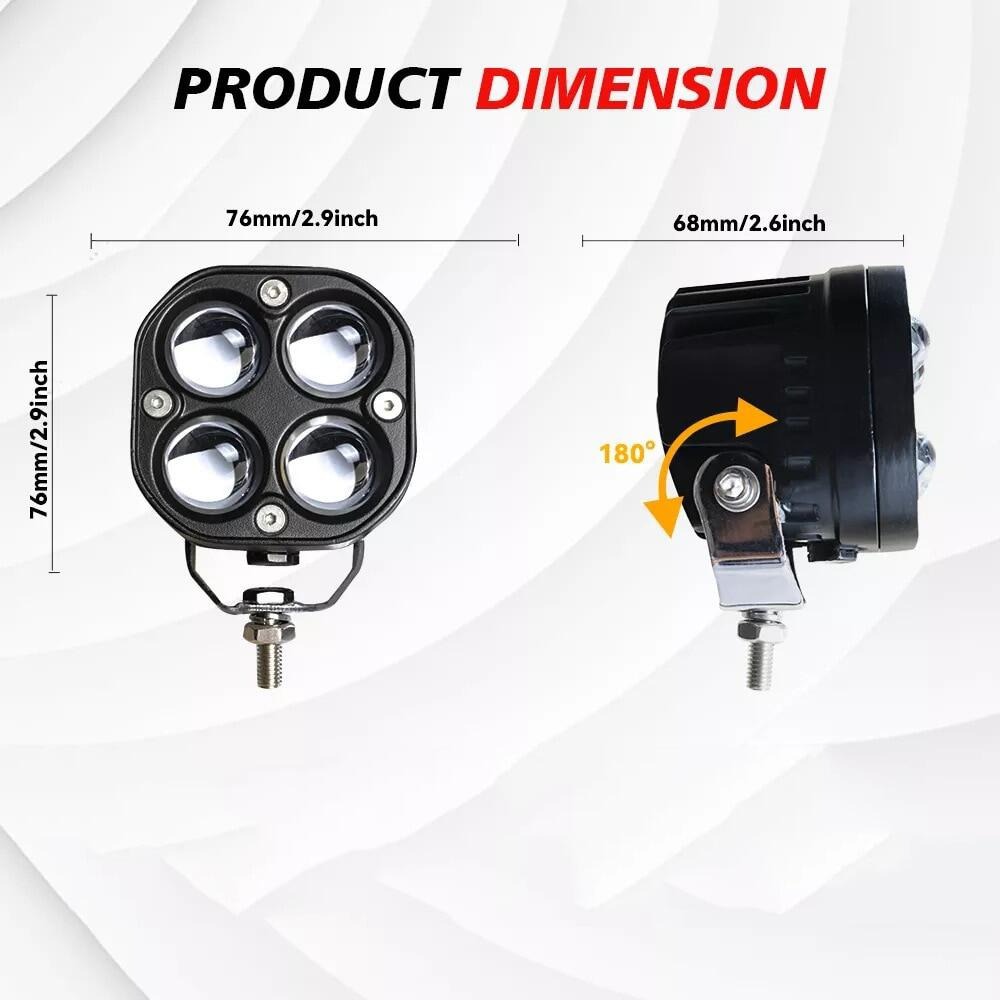 4X4 four-leaf clover motorcycle led spotlight with lens electric car paving auxiliary light battery car car strong light