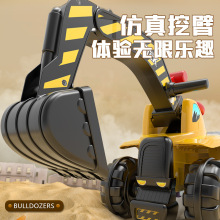 跨境挖掘机儿童可坐人玩具车勾机可骑小孩挖土机男女孩大号工程车