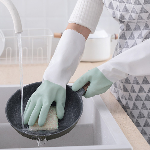 Insulated Dishwashing Gloves Set for Women - Non-slip, Durable, Waterproof Rubber, Thick, Long, Winter Home Use