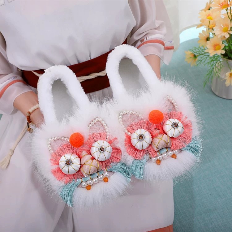 2024 зимняя новая тигровая обувь национальная обувь ручной работы из ткани туфли с толстой подошвы плюс ворс хлопчатобумажные туфли