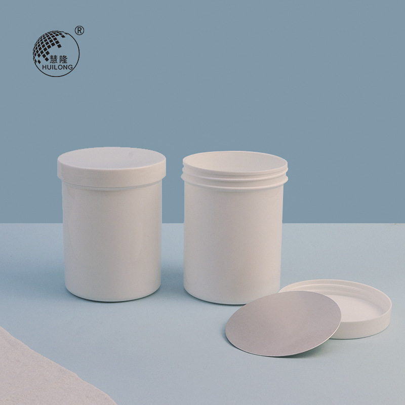 500ml广口瓶塑料瓶螺旋口塑料膏霜瓶发膜瓶注塑桶粉剂桶焗油膏瓶