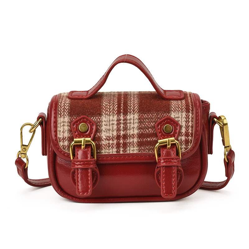 Bolsa de hombro retrógrada de tween para niñas, nuevo estilo británico bolso para niños, estilo casual simple bolso de bebé