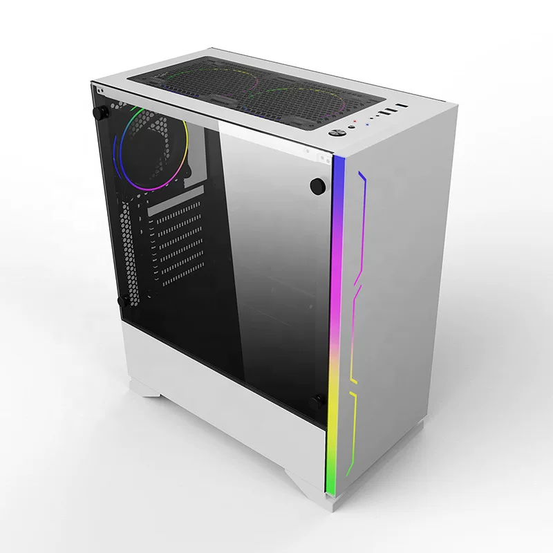 Игровой корпус Robin 1 ATX вертикальный с закалённым стеклом сбоку, прозрачный