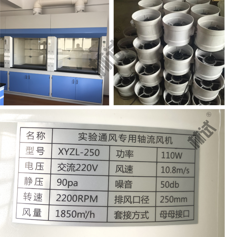 A18实验室PP轴流管道XYZL-250风机通风柜塑料防腐直流 静音排X20