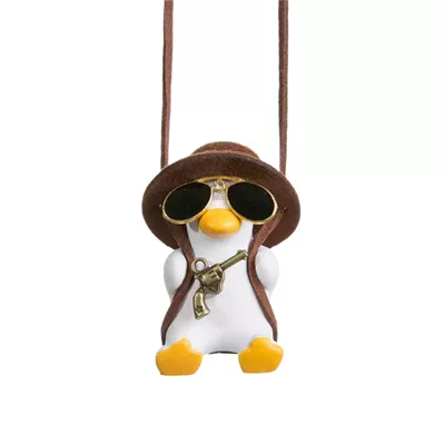 Car hanging: Female Duck Swing Cartoon Car Decoration - coffee-hat-pistol