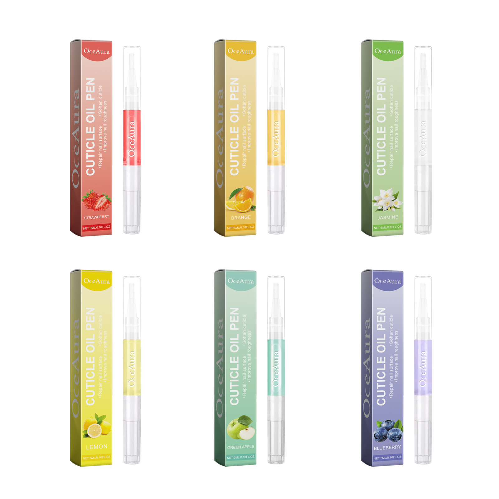 Oceaura Plant-Based Nail Care Oil (Lemon) Smooth and Nourishing Nail Care Solution