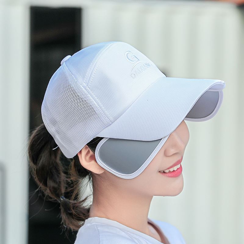 Sombrero de sol retráctil transpirable de verano, sombrero de pelo para hombres y mujeres, diseño de doble propósito, sombrero solar coreano, delgado secado rápido