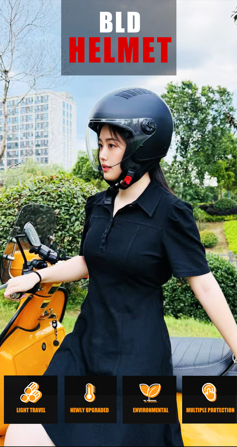 Electric Motorcycle Helmet Lightweight Retro Cruiser Helmet Unisex