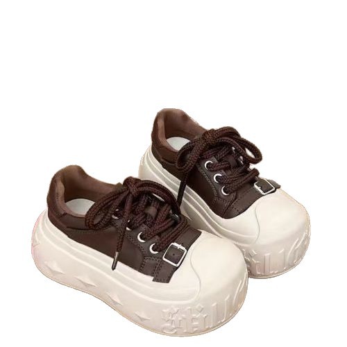 Coreano cabeza grande y fea red zapatos de pan rojo para mujeres zapatos blancos pequeños aumentados 2026 primavera zapatos deportivos ociosos