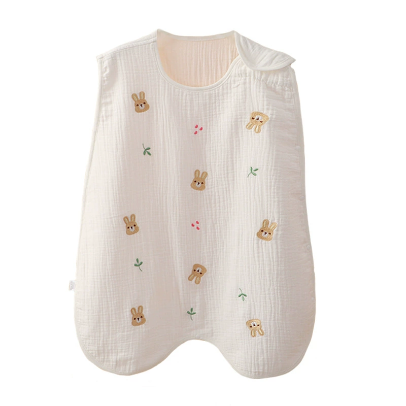 Children's summer gauze sleeping bag for new born for baby, thin cotton T-shirt sleevless for sleep