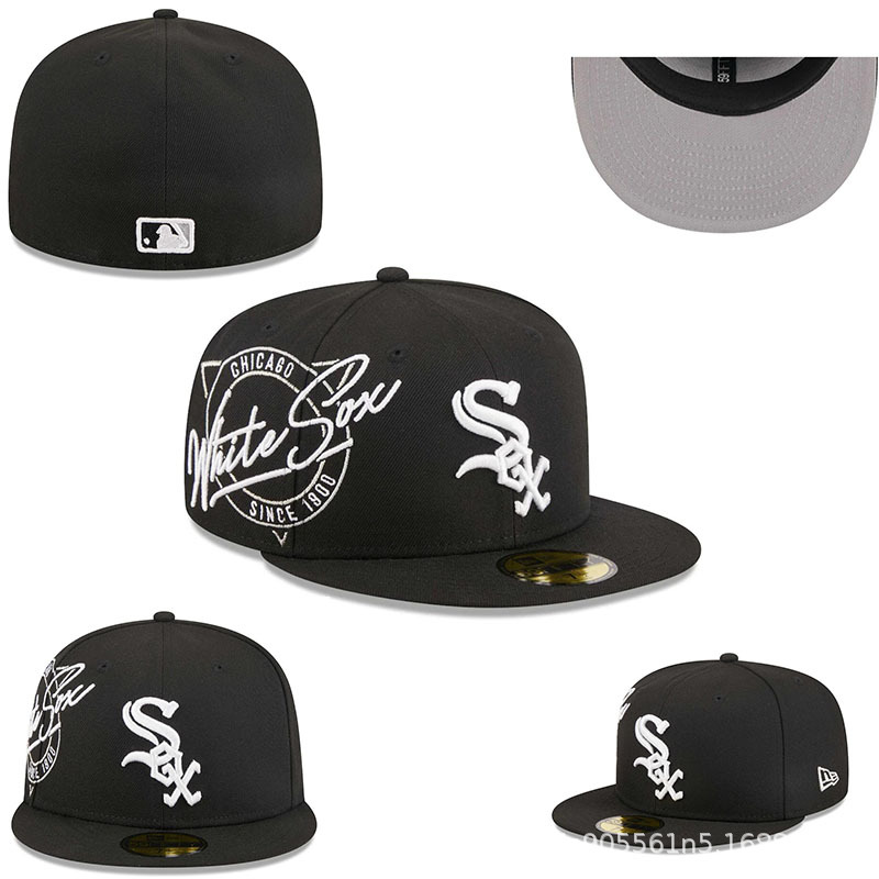 2024 nuevo estilo comercio exterior al por mayor SOX gorra de béisbol completamente sellada gorra de hip hop completamente cerrada para parejas de hombres y mujeres gorra de visera