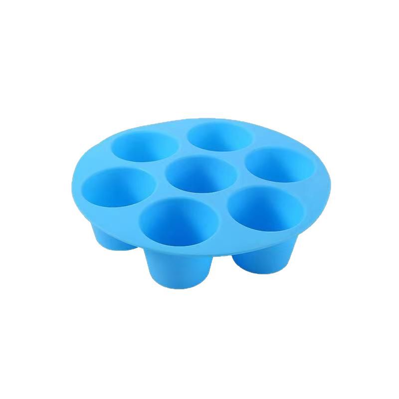 Silicone siete agujeros molde de pastel casero fiesta utensilios de horneado molde cilíndrico DIY accesorios de freidora de aire