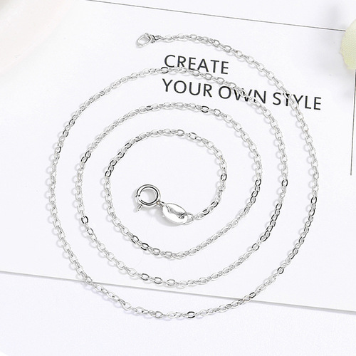 S925 sterling silver box chain snake bone cross ingot melon seeds starry water wave naked chain men and women plain chain necklace wholesale