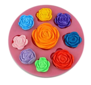 玫瑰花硅胶模具DIY花朵系列蛋糕翻糖巧克力烘焙工具山茶花装饰玫