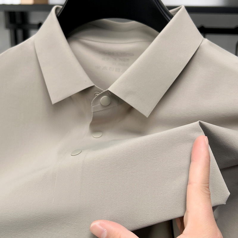 7A Full-seamless JinAmmonia Short-sleeved T-shirt Men's Lar Solid Color Breathable Summer New Style Cool Polo Shirt Top Thin 7A Full-seamless JinAmmonia Short-sleeved T-shirt Men's Lar Solid Color Breathable Summer New Style Cool Polo Shirt Top Thin