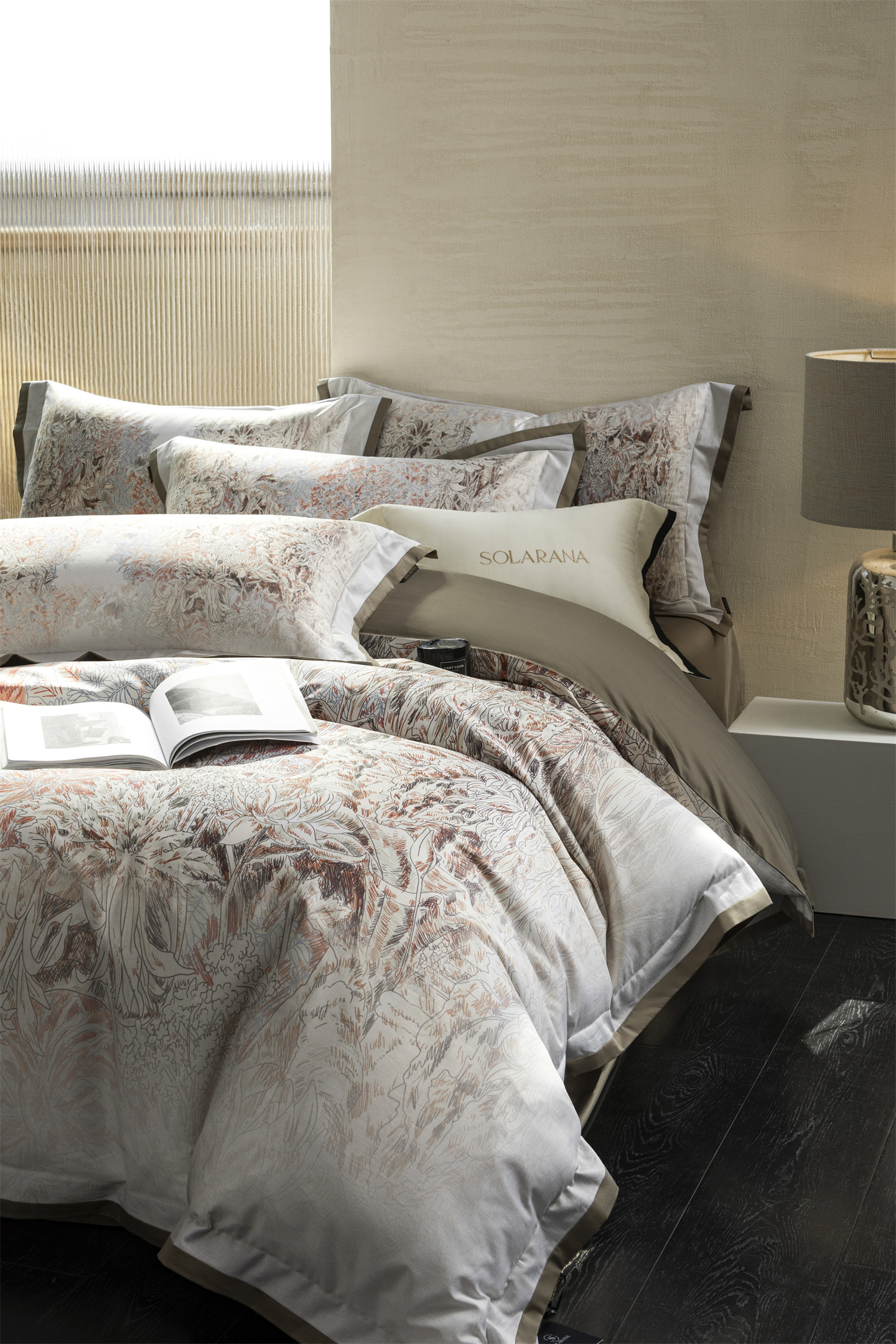 Conjunto de cama 4 peças em algodão elegante para homem_voghion.com