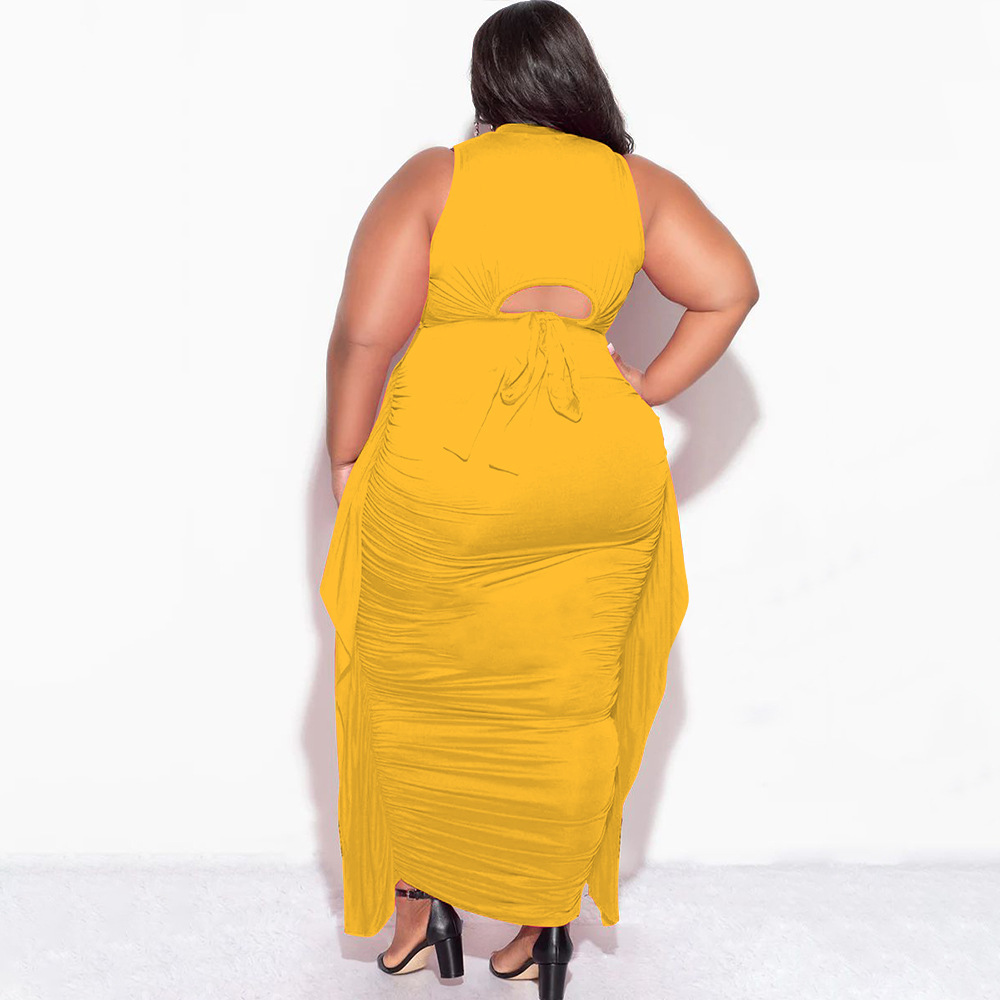 Completo due pezzi sexy con frange donna outfit senza maniche_voghion.com