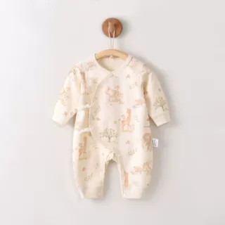 宝宝连体衣春秋纯棉新生儿衣服偏襟和尚服睡衣婴儿哈衣爬服秋装