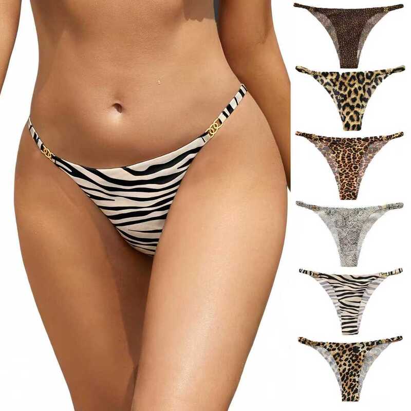 Amazon Xiyin's Popular European and American Seamless Underwear, Feminine Leopard Print Thin Straps, Cross-Border Foreign Trade Large Size Women's Underwear
