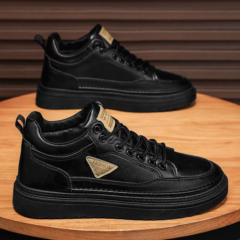 Новинка лета 2029, высокие ботинки, мужские универсальные повседневные кожаные туфли на толстой подошве, рабочая одежда, кроссовки, обувь для трибутины для мужчин