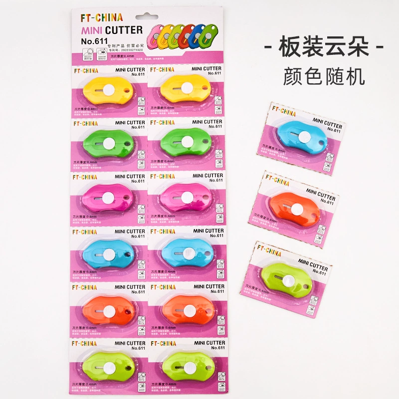 Pocket Utility Knife, Cute Animal/Vegetable Designs, Safety Slider, Lightweight 16 g