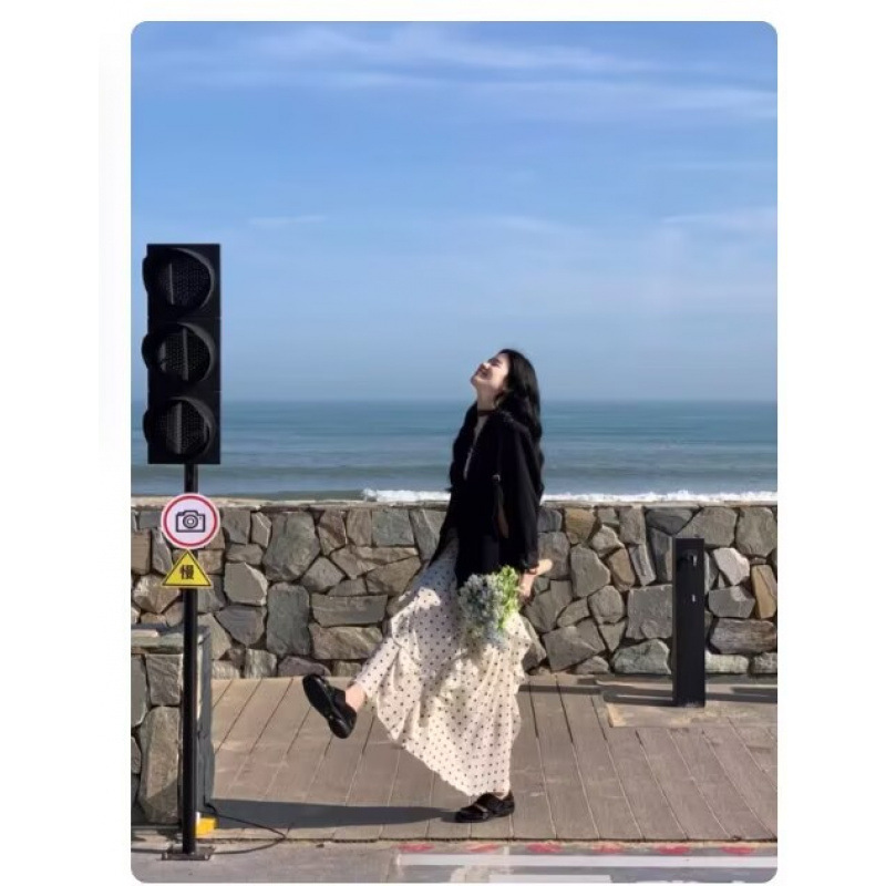 French-Style Commuter Outfit with a High-End Feel, Slim-Fit Black Blazer and Polka Dot Dress Two-Piece Set French-Style Commuter Outfit with a High-End Feel, Slim-Fit Black Blazer and Polka Dot Dress Two-Piece Set