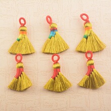 端午节手工编织金丝线扫把挂件钥匙扣批发迷你小扫帚笤帚挂件配饰