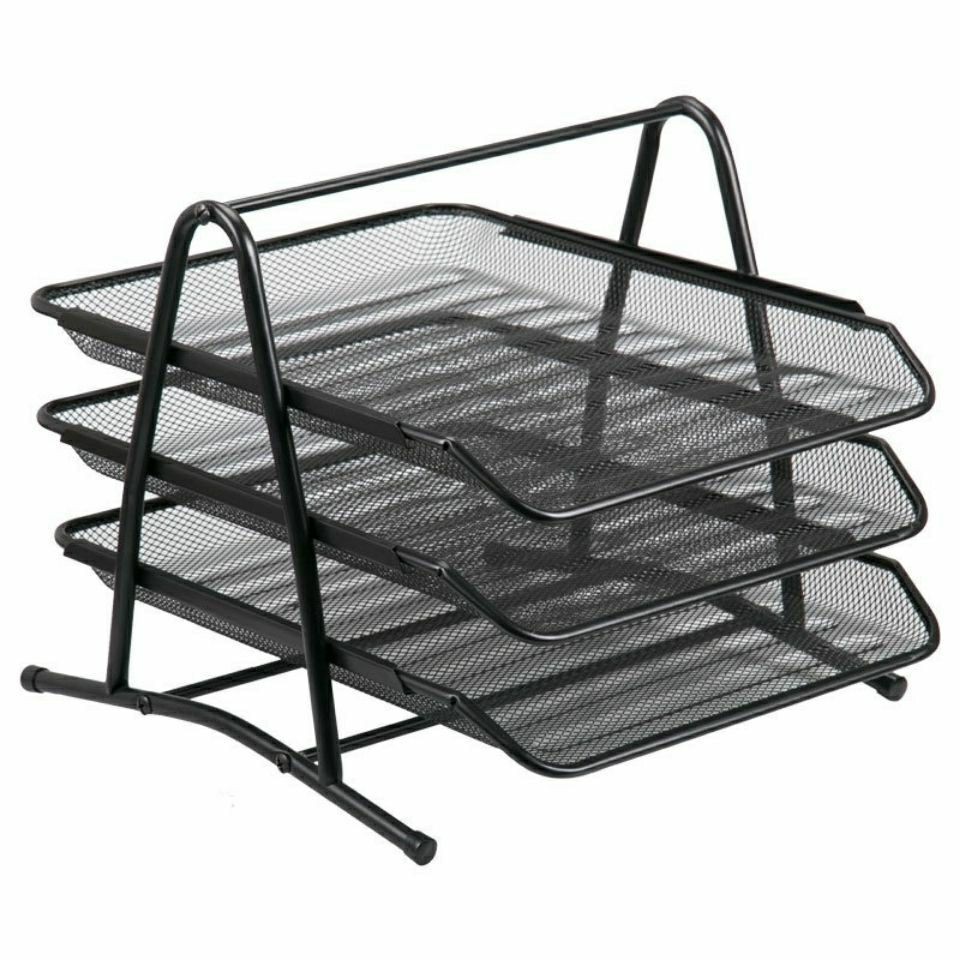 Cesta de archivos de metal multicapa, estante de archivos de tres capas, estante de almacenamiento de archivos de malla de hierro de cuatro grados, estante de almacenamiento de archivos multifuncional image 5