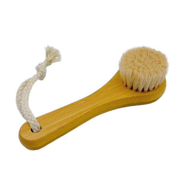 Limpieza profunda transfronteriza cepillo de masaje de cabeza negra cepillo de madera cepillo de lana cepillo facial cepillo facial cepillo de bambú natural