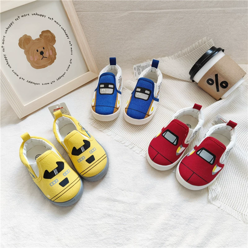Японская Одиночная детская парусиновая обувь Shinkansen, детская обувь для малышей с мягкой подошвой, без шнуровки, Весенняя и Осенняя обувь для мальчиков и девочек