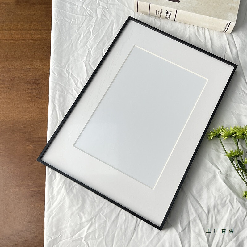 Aluminum Alloy Narrow-Edge Picture Frame, Square Frame, Rectangular Black Photo Frame, Wall-Mounted, Customizable in Any Size Aluminum Alloy Narrow-Edge Picture Frame, Square Frame, Rectangular Black Photo Frame, Wall-Mounted, Customizable in Any Size