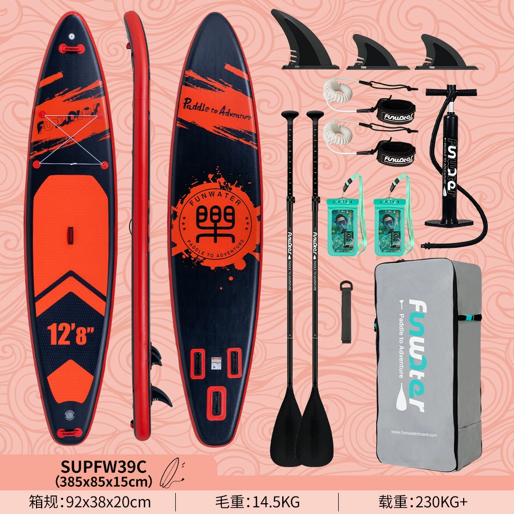 Надувная SUP Funwater для серфинга-стэнд-ап, варианты 335–385 см с веслом/сиденьем/основанием под камеру