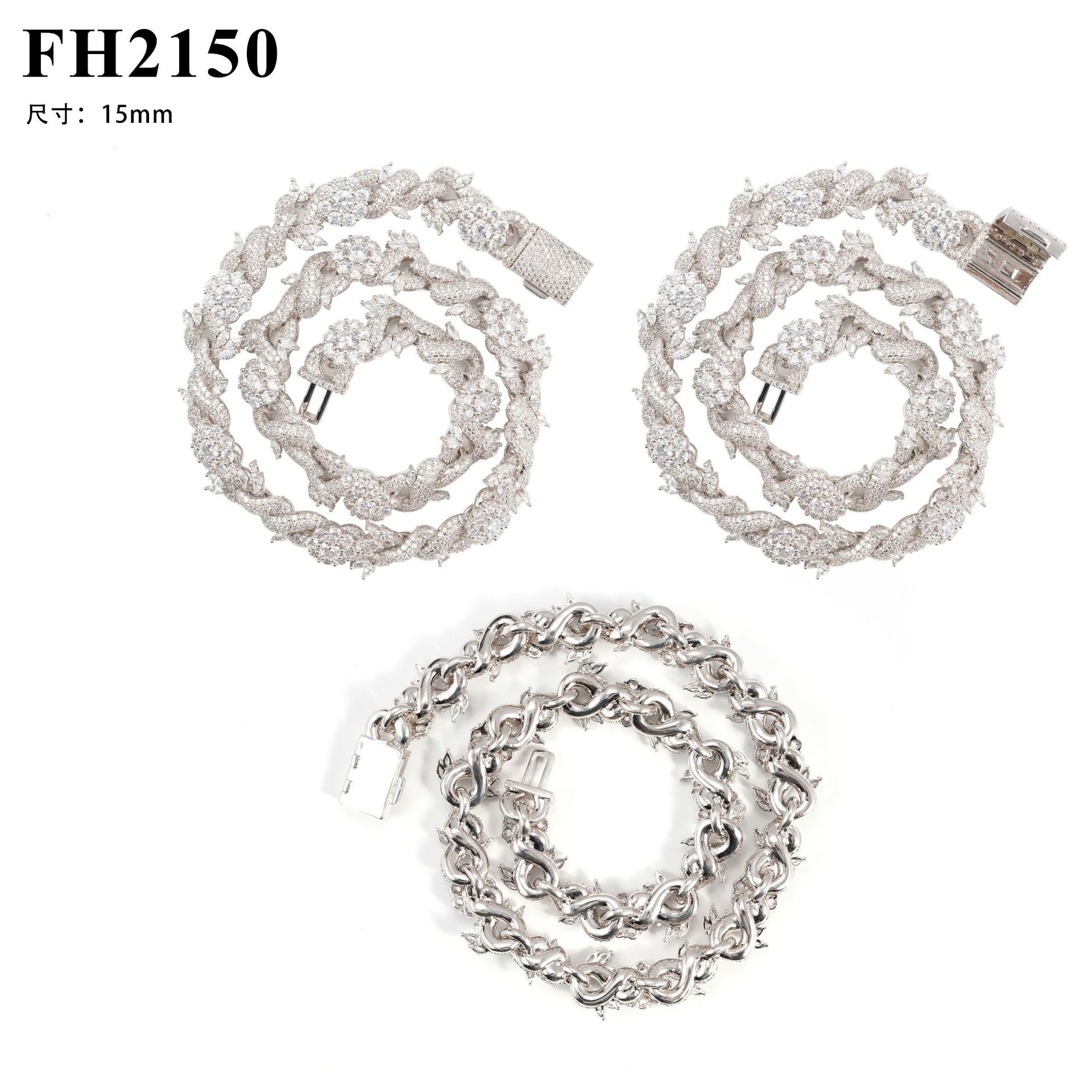 Set collana e bracciale a fiore con zirconi per donna_voghion.com