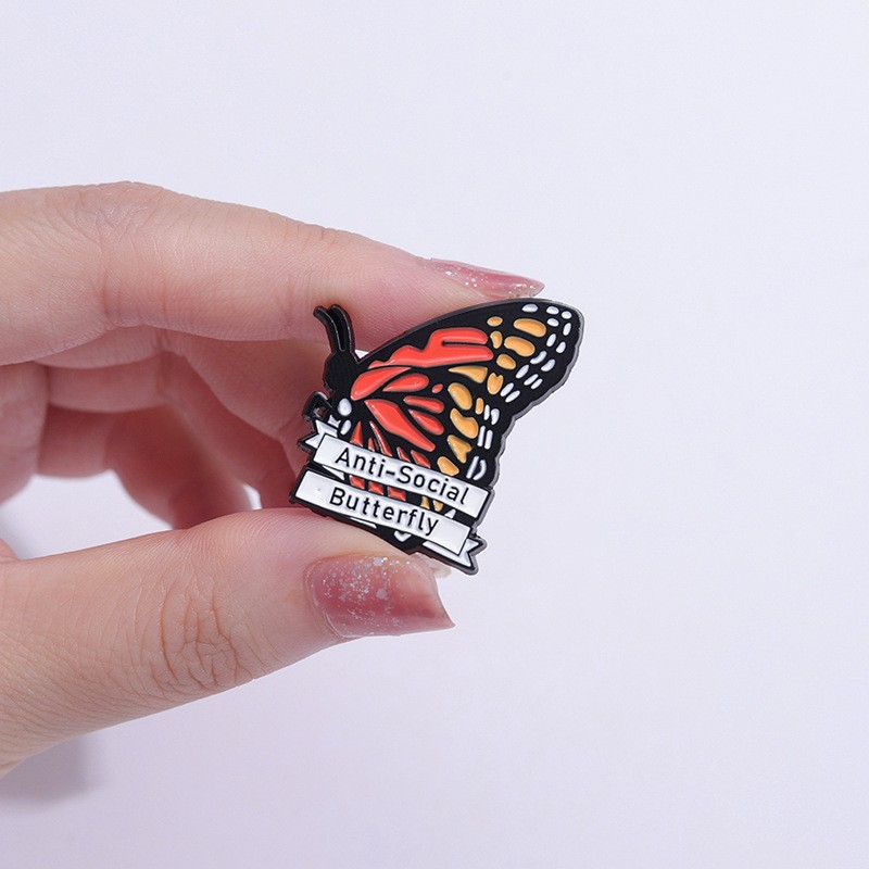 Sunflower, Butterfly Pattern All Seasons Season Unisex Gender Stoving Varnish Design Cartoon Style Pin Sunflower Butterfly Alloy Stoving Varnish Unisex Brooches