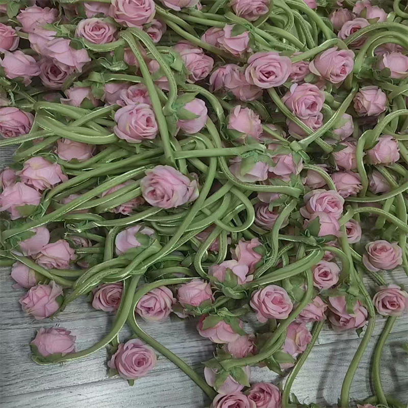 新款热卖布艺双头仿真玫瑰花苞丝带服饰发饰窗帘配饰辅料厂家批发