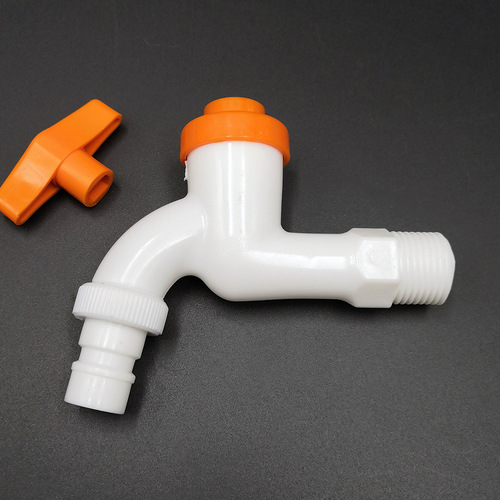 pom plastic hot and cold washing machine faucet copper rod plastic rod with lock plastic anti-theft faucet 4 points extended spout