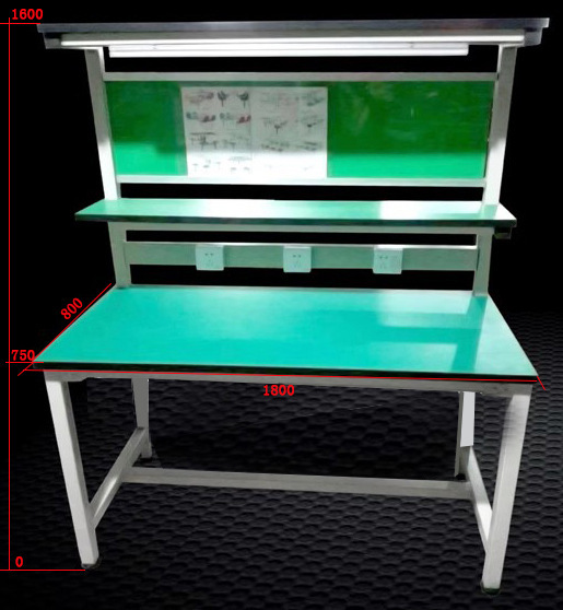新しい厚みのある三層両面帯電防止作業台、ライト付き組立ライン、研究室ワークショップ、帯電防止操作台|undefined