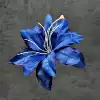 Silk 13CM lily flower head-new sapphire blue