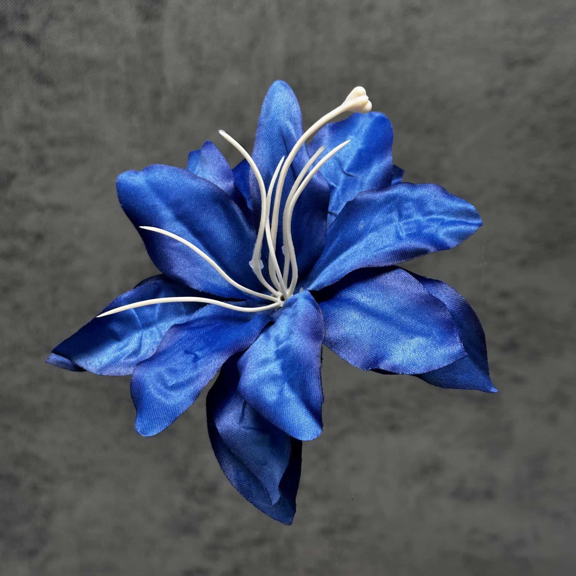 Cabeza de Lirio de Seda de 13 cm - Nuevo Azul Zafiro