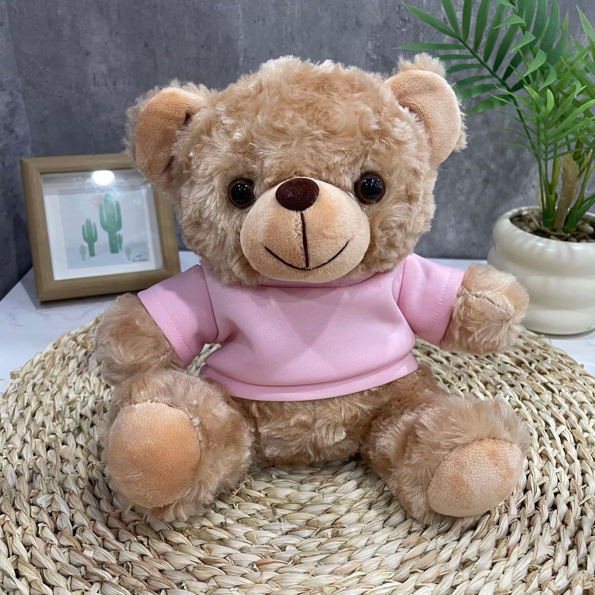 Teddy Bear se puede imprimir LOGO evento de vacaciones muñeca regalo para el hogar adornos de escritorio abrazar juguetes de peluche