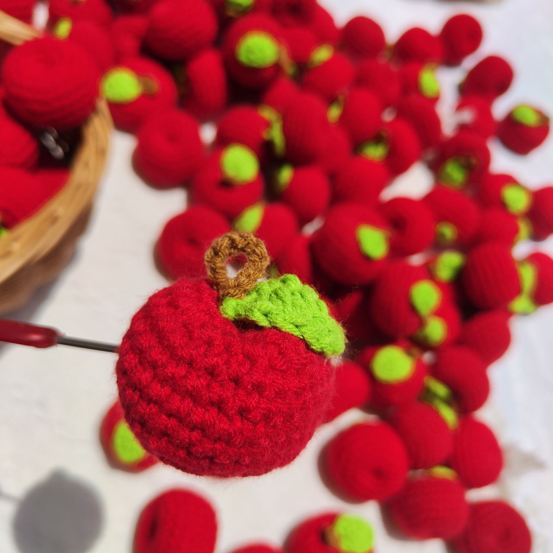 Cute Style 1 Piece Cute Apple Milk Cotton Bag Pendant