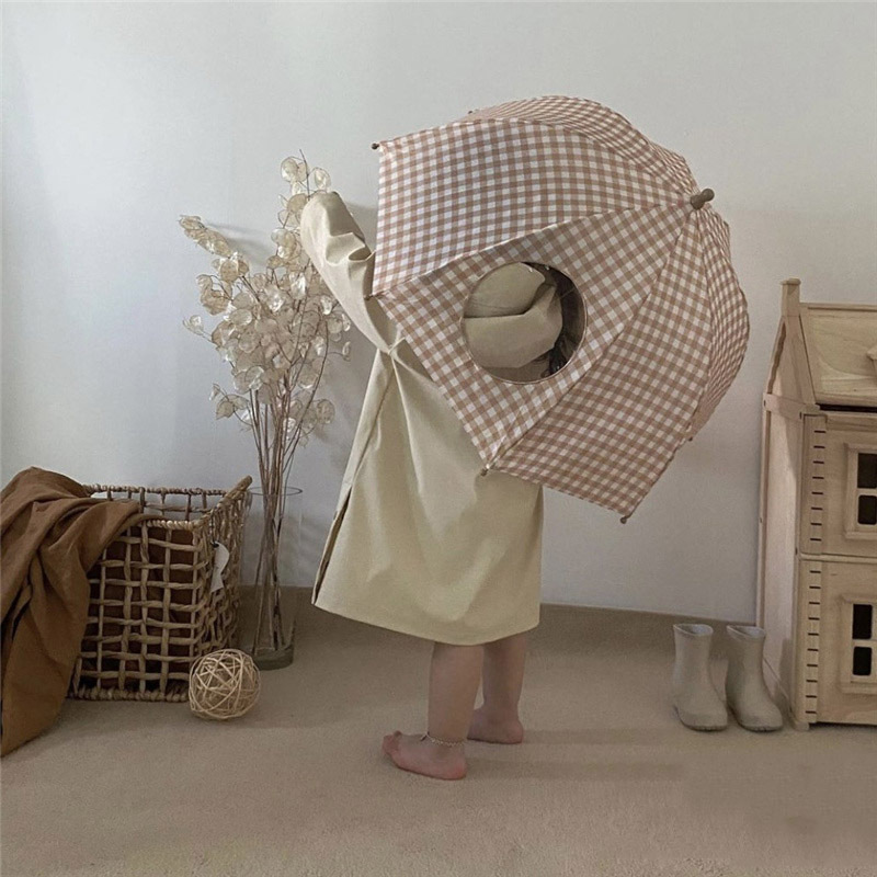 In-stock wholesale ins Korean style children's thickened windproof umbrella cute baby street style transparent umbrella